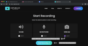 Screen Recording with Webcam - Step 1