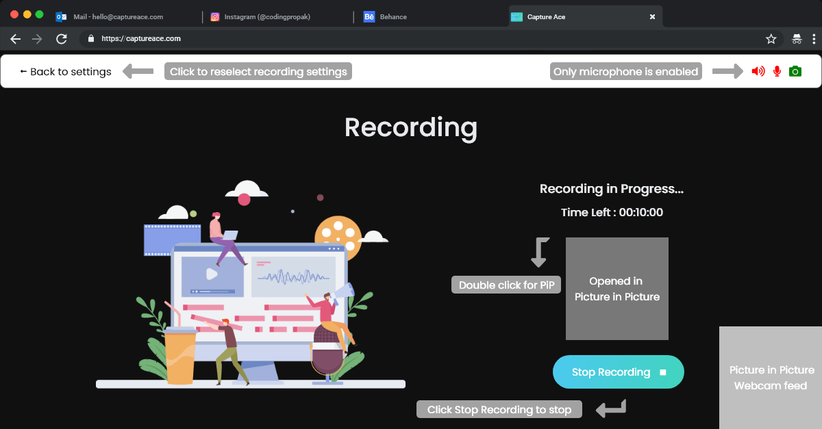 Screen Recording with Webcam - Step 5
